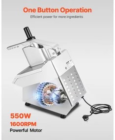 VEVOR Food Processor &amp; Vegetable Chopper w/ 6 Blades Food-Grade Stainless Steel