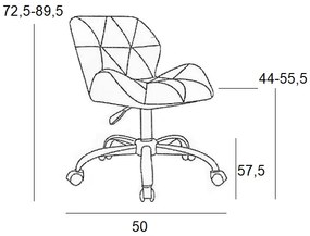 BS1250 ΛΕΥΚΟ/ΜΑΥΡΟ PU ΚΑΡΕΚΛΑ ΓΡΑΦΕΙΟΥ