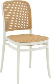 Καρέκλα Nereus pakoworld pp φυσικό-λευκό 45x43x84εκ