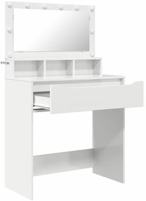 vidaXL Τραπέζια Ντυσίματος Κρεβατοκάμαρας Υψηλής γυαλάδας λευκό