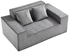 VEVOR Loveseat Sofa 63 in 2-Seats Small Corduroy Couch No Assembly Required Gray
