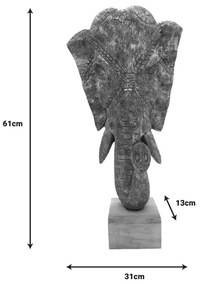 Επιτραπέζιο διακοσμητικό ελέφαντας Zap Inart χρυσό μάνγκο ξύλο 31x13x61εκ