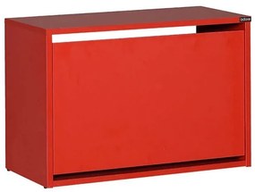 Ξύλινη Παπουτσοθήκη Step V6 με 2 Ράφια Κόκκινη 60x42x30cm