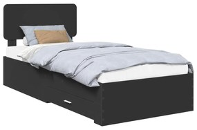 vidaXL Σκελετός Κρεβατιού Μαύρο 100 x 200 cm Επεξεργασμένο ξύλο