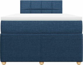 vidaXL Κρεβάτι Boxspring με Στρώμα Μπλε 120x190 εκ. Υφασμάτινο
