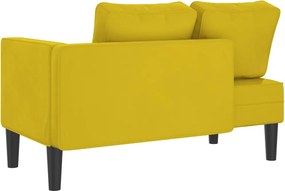 vidaXL Ανάκλιντρο Κίτρινο Υφασμάτινο με Βελούδινο
