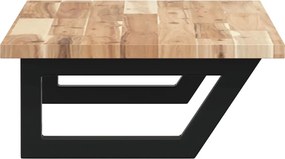 vidaXL Ράφι Νιπτήρα Τοίχου από Ατσάλι / Μασίφ Ξύλο Ακακίας