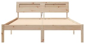 vidaXL Σκελετός Κρεβατιού Καφέ 135 x 190 cm Μασίφ ξύλο πεύκου
