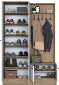 Έπιπλο Εισόδου Καρυδιά / Λευκό P6 0,6x37,5x182,8