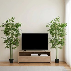 VidaXL Τεχνητό Δέντρο Μπαμπού 2 τεμ. Πράσινο 45 x 18 x 175 εκ