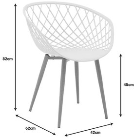 Τραπεζαρία Ezra-Natali σετ 5τεμ pp-mdf σε γκρι-λευκή απόχρωση με φυσικό πόδι 120x80x76εκ 80x80x76 εκ.