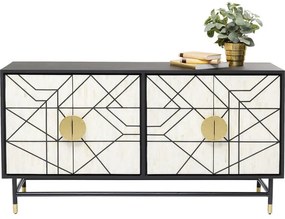 Μπουφές Credenza Ξύλο Μαύρο 150x40x80εκ - Μαύρο