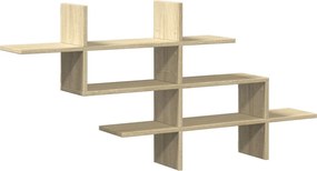 vidaXL Ράφι Τοίχου Sonoma Δρυς 124,5x18x60,5 εκ. από Επεξ. Ξύλο