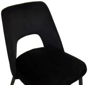 Καρέκλα Murde μαύρο βελούδο ύφασμα και μεταλλικά πόδια σε μαύρη απόχρωση 48.5x61x89εκ 48.5x61x89 εκ.