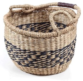 Καλάθι Διακοσμητικό Herbal M 0680053 30x30x18cm Black-Natural Soulworks Seagrass