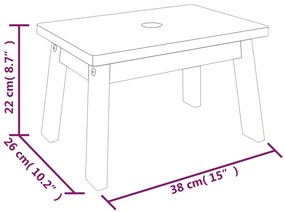 Σκαμπό 38 x 26 x 22 εκ. από Μασίφ Ξύλο Ακακίας - Καφέ