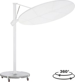 ΟΜΠΡΕΛΑ ΜΕ ΒΑΣΗ ΣΕΙΡΑ CANNOPY HM21285.02 ΑΛΟΥΜΙΝΙΟ &amp; ΓΡΑΝΙΤΗΣ-ΛΕΥΚΟ ΧΡΩΜΑ Φ2,2μ