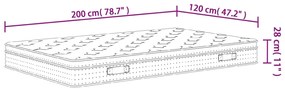 Στρώμα με Pocket Springs Μεσαία Σκληρότητα 120x200 εκ. - Λευκό