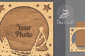 Intra απο ξύλο plywood 3mm-4mm πάχος Χριστουγεννιάτικη κορνίζα φωτογραφιών με λέιζερ 11 Δίασταση 20x30 cm INTRAFABR-112790972