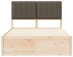 vidaXL Σκελετός Κρεβατιού με Επενδεδυμένο Κεφαλάρι Taupe 120 x 200 cm