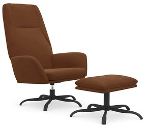 vidaXL Πολυθρόνα Relax Καφέ από Ύφασμα Μικροϊνών με Σκαμπό