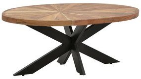 Table oval Fardy solid acacia wood natural-black 120x60x45cm 120x60x45 εκ.