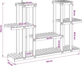 vidaXL Βάση φυτών Λευκός Χρωματισμός 123 x 25 x 78,5 εκ.