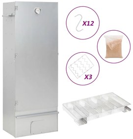 vidaXL Καπνιστήριο Μπάρμπεκιου με Σύστημα Κρύου Καπνού Γαλβαν. Χάλυβας
