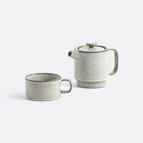 Κεραμική τσαγιέρα και φλιτζάνι με εφυάλωση, Calia