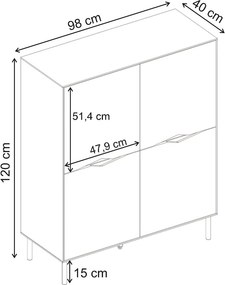 Μπουφές Marquise Megapap χρώμα sandstone 98x40x120εκ.