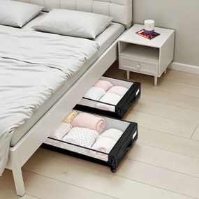 VEVOR Under Bed Storage with Wheels 30.3x18.5x6.8 In Rolling Storage Bags 2 Pack