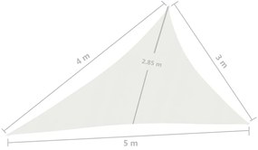 vidaXL Πανί Σκίασης Λευκό 3 x 4 x 5 μ. από HDPE 160 γρ./μ²