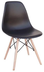 Καρέκλα Τραπεζαρίας Loft (Σετ 4τμχ) 46X55X81cm Black Ξύλο,Πολυπροπυλένιο