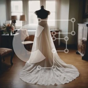 Σετ των 2 Intra Συλλεκτικό Ξύλινο Παζλ Plywood 4mm - Κομψό νυφικό που εμφανίζεται στο δωμάτιο Σε Ξύλινο Κουτί - Διαστάσεις: 10x10 cm – 25 κομμάτια