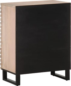 vidaXL Ντουλάπι Λευκό 60 x 34 x 75 εκ. από Μασίφ Ξύλο Μάνγκο