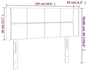 Κεφαλάρι Κρεβατιού LED Σκούρο Πράσινο 103x16x78/88εκ. Βελούδινο 3123281