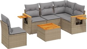 vidaXL Patio Sofa Set 5-θέσια Beige and Grey