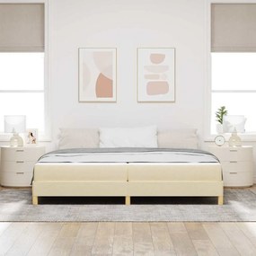vidaXL Κρεβάτι με ελατήρια με στρώμα Κρεμ 200 x 200 cm ύφασμα