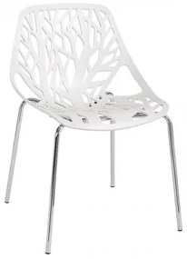 LINEA καρέκλα Χρώμιο/ Πολυπροπυλένιο Άσπρο (Συσκ.6) 54x57x81cm ΕΜ120,1W
