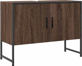vidaXL Ντουλάπι Μπάνιου Νιπτήρα Καφέ Δρυς 80 x 33 x 60 εκ. Επεξ. Ξύλο