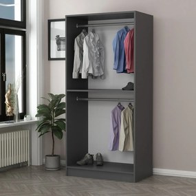 Διφυλλη Ντουλαπα Ανθρακι KALEO 52x135x210