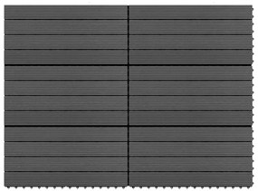 ΠΛΑΚΑΚΙΑ DECK 6 ΤΕΜ. ΜΑΥΡΑ 60 X 30 ΕΚ. 1,08 Μ² ΑΠΟ WPC 149029