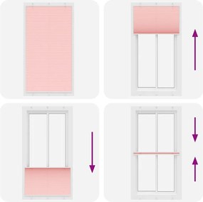 vidaXL Πλισέ Στόρι Ροζ 110x200 εκ. Πλάτος Υφάσματος 109,4 εκ. Πολυεστέρας