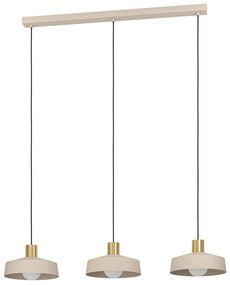 Φωτιστικό Κρεμαστό Eglo 900431 VALDIOLA Μπεζ της άμμου (Beige Sandy)|Μπρούτζινο (φυσικό) (Brass natural)