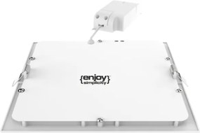 Led panel λευκό τετράγωνο χωνευτό 18W 230V 6500k ψυχρό φως 110° 1300lm