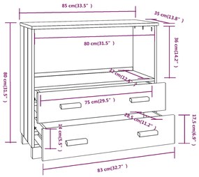 ΝΤΟΥΛΑΠΙ ΛΕΥΚΟ 85 X 35 X 80 ΕΚ. ΑΠΟ ΜΑΣΙΦ ΞΥΛΟ ΠΕΥΚΟΥ 340497