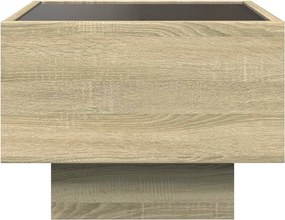 vidaXL Κομοδίνο Άπειρο Φως LED Sonoma Δρυς 40x40x30 εκ.