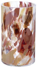 Γυάλινο Βάζο Κυλινδρικό 'Roslin' Καφέ/Κόκκινο 24x14.5cm-05161073