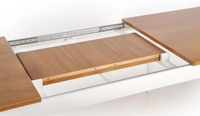 WINDSOR extension table, color: dark oak/white DIOMMI V-PL-WINDSOR-ST-C.DĄB/BIAŁY