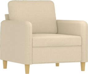 vidaXL Πολυθρόνες Σετ 4 Τεμαχίων Κρεμ από Ύφασμα με Μαξιλάρια